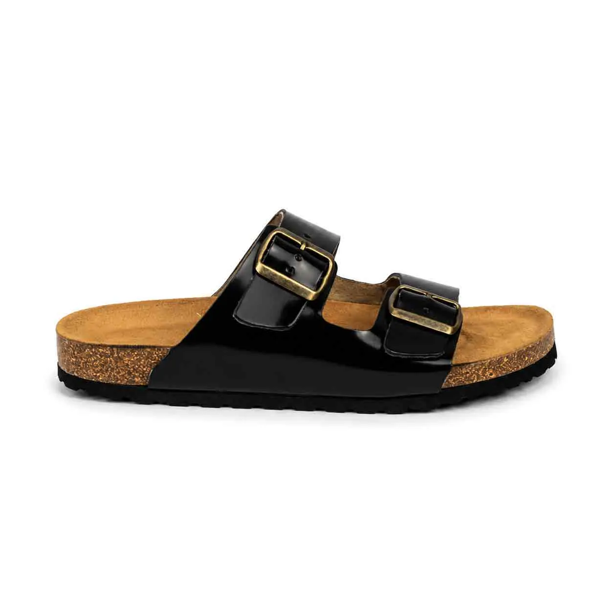 Sandale pour homme s030-1 Noir cuir miniature